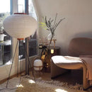 Ljojo Noguchi Akari Rice Paper Floor Light Japanese Table Desk Lamp E27 Bulb White Glass