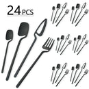 Ljojo 24-Piece Stainless Steel Cutlery Set in Matte Black Finish