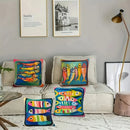 Colorful Fish Pattern Pillow Cover by Ljojo - Sofa Bedroom Car Cushion Cover