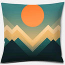 Geometric Mountains & Colorful Birds Pillow Covers by Ljojo