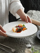 Ljojo 10" Stone Grain Ceramic Steak & Sushi Plate
