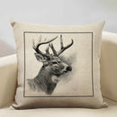 Elk Animal Cushion Cover Sofa Decor Pillow Case Linen Home Decor Ljojo