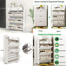 Ljojo™ Shoe Cabinet with 5 Flip and Storage Drawers for Organized Shoe Storage