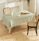 Geometric Cotton Tablecloth by Ljojo: Checkered Kitchen, Wedding & Holiday Decor