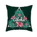 Flamingo Flower Rainforest Cushion Cover with Tropical Plant Animal Pattern by Ljojo