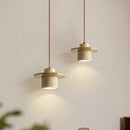 Ljojo LED Pendant Light Yellow Travertine Wood Hanging Lamp