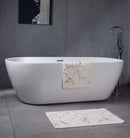 Ljojo Marble White Gold Bath Mat - Non-Slip Shower Carpet