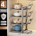 Adjustable Pot Holder with Storage Shelf for Pots, Lids, Pans, and Seasoning Bottles by Ljojo™