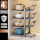 Adjustable Pot Holder with Storage Shelf for Pots, Lids, Pans, and Seasoning Bottles by Ljojo™