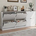 Ljojo™ Shoe Storage Cabinet with 6 Adjustable Drawers, Handleless Design - White
