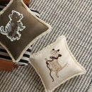Embroidered Animal Cushion Cover 45x45cm by Ljojo - Puppy Horse Panda Bunny Zebra