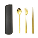 Ljojo 3pc Tableware Set: Fork, Spoon, Chopsticks Dessert Combination