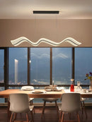 Ljojo LED Wave Pendant Light - Modern Kitchen Living Room Home Decor Hanging Lamp