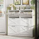 Ljojo™ 6-Drawer Shoe Cabinet with Metal Handles, Entryway Storage Solution