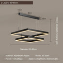 Modern Black Aluminum Square Pendant Light Chandelier Ljojo Home Decor Suspension
