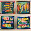 Colorful Fish Pattern Pillow Cover by Ljojo - Sofa Bedroom Car Cushion Cover