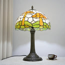 12-Inch Pink Tulip Stained Glass Table Lamp | Colorful Christmas Living Room Bedroom Lighting by Ljojo