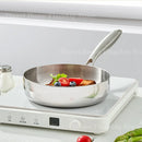 Ljojo 304 Stainless Steel Non-stick Frying Pan Wok for Gas Stove Induction Saucepan