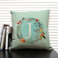 Ljojo 26 Letter Design Linen Sofa Cushion Cover 45x45cm Pillow Case for Bedroom & Living Room