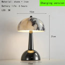 Ljojo Marble Black Metal LED Night Light Touch Switch Bedroom Decor Lamp