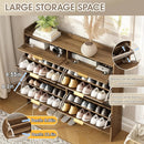 Rattan Shoe Storage Cabinet with 4 Flip Drawers & 2 Drawers by Ljojo™