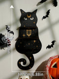Ljojo™ Black Cat Star Crystal Shelf: Boho Wooden Wall Decor Ledge