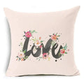 Ljojo Letter Print Pillow Case 45x45 cm Linen Cushion Cover for Home Decor