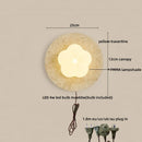 Ljojo LED Pull Chain Wall Light in Yellow Travertine Wood Finish