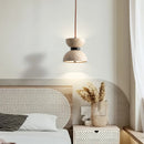 Cream Travertine Stone LED Chandelier Pendant Light for Bedroom by Ljojo