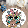 Ljojo Lion Cartoon Animal Round Carpet for Living Room Children's Bedroom