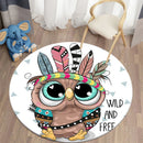Ljojo Lion Cartoon Animal Round Carpet for Living Room Children's Bedroom