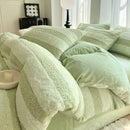 Ljojo Milk Fleece Bed 4-Piece Set, Coral Fleece Mattress, Double Quilt Cover, Bed Sheet