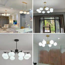 Modern Cream-colored Glass Spherical Ceiling Chandelier for Living, Bedroom & Dining Room by Ljojo