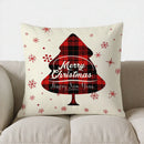 Ljojo Merry Christmas Red Plaid Holiday Pillow Cover - for Sofa, Bedroom, Car