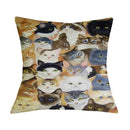 British Cat Golden Retriever Print Linen Cushion Cover - Ljojo Home Decor