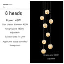 Modern Glass Ball Ceiling Chandelier Dimmable for Staircase Living Room by Ljojo