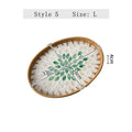Ljojo Light Luxury Shell Inlaid Rattan Storage Basket Tray
