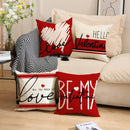 Ljojo Linen Cushion Cover 45x45 for Modern Living Room Decor & Sofa - Valentine's Day Theme