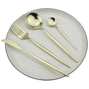 Ljojo 24-Piece Stainless Steel Champagne Gold Cutlery Set