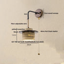 Ljojo LED Wall Sconce Light Fixture Yellow Travertine Stone Wood Nordic Design
