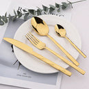 Ljojo 24pcs Stainless Steel Cutlery Set with Diamond Handle