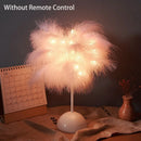 Feather Table Lamp with Remote Control USB Power Night Light for Ljojo Brand
