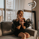 Ljojo Modern LED Rotating Floor Lamp for Living Room Bedroom Study Reading