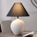 Ljojo Ceramic Table Lamp LED Night Light Fabric Lampshade Bedroom Decor Pottery Jar Style
