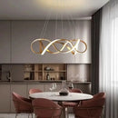 Modern Waves Metal LED Pendant Lights Luxury for Living Room Chandelier Bedroom by Ljojo