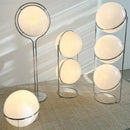 Ljojo Modern Acrylic Floor Lamp Chrome Metal White Round Ball Minimalist Style