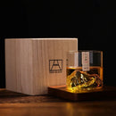 Ljojo 3D Mountain Whiskey Glass Set in Wooden Gift Box