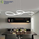 Nordic LED Pendant Lights: Serpentine Golden Ring Chandelier for Living Room by Ljojo