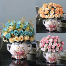 Ljojo™ Ceramic Vase & Flower Arrangement Set - Home Decor Crafts