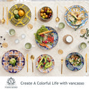 Ljojo 48-Piece Jasmin Porcelain Dinnerware Set with Plate, Bowl, and Mug